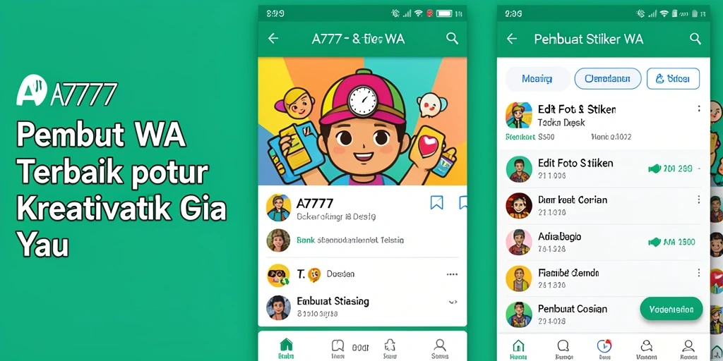 Tampilan antarmuka A7777 untuk membuat stiker WA yang user-friendly.
