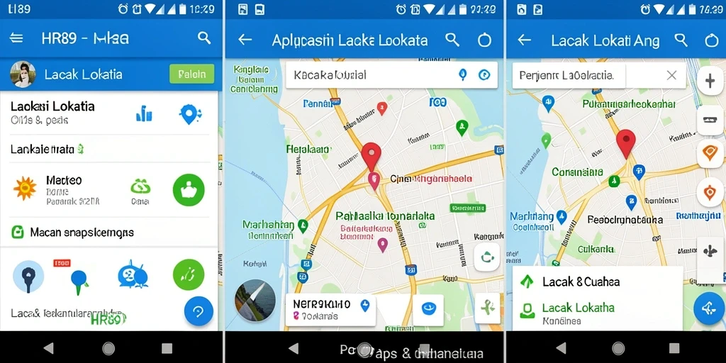 Antarmuka HR89 menunjukkan peta lokasi yang akurat dan informatif.