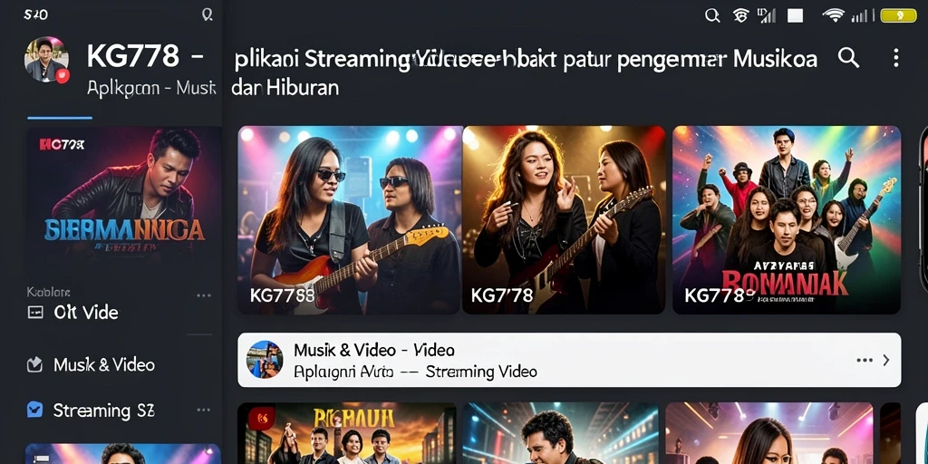 Antarmuka aplikasi KG778 yang menarik dan mudah digunakan untuk Streaming Video.
