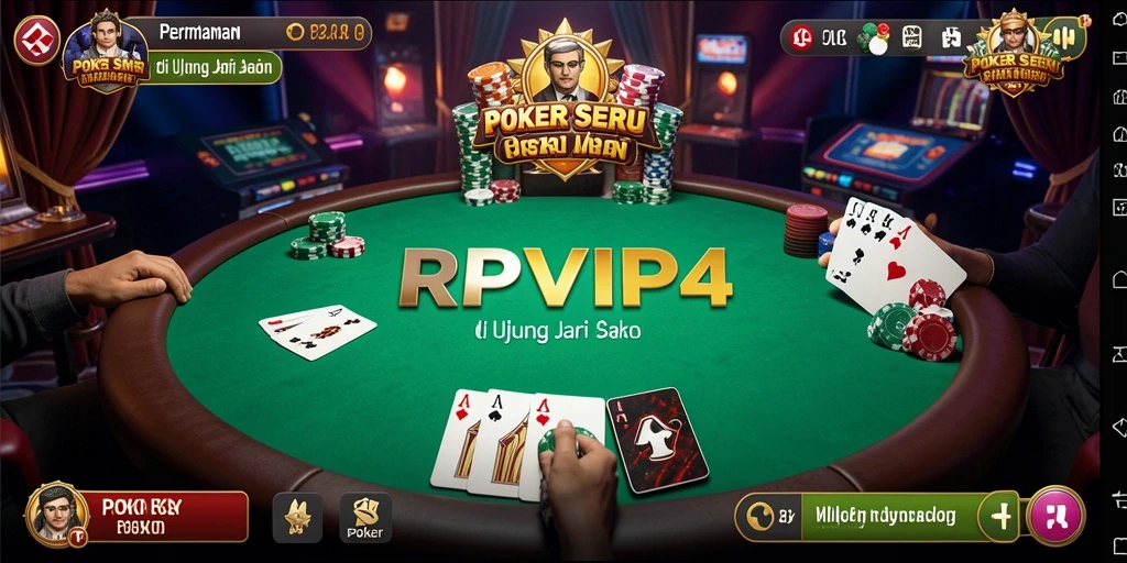 Antarmuka pengguna RPVIP4 yang dinamis dan menarik untuk permainan Poker.