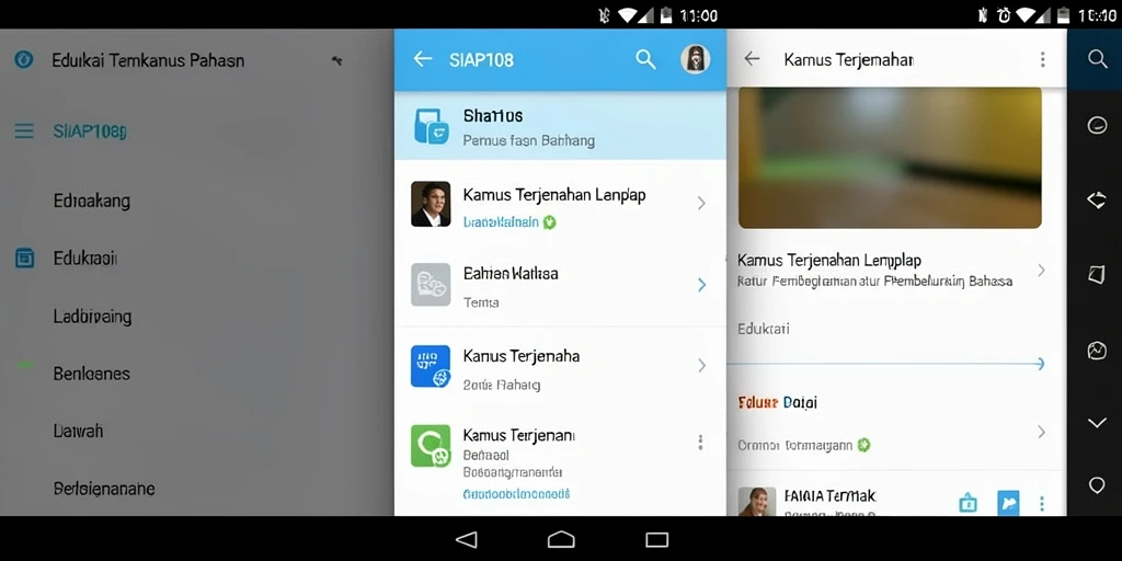 Antarmuka SIAP108 menampilkan fungsi terjemahan yang mudah digunakan.