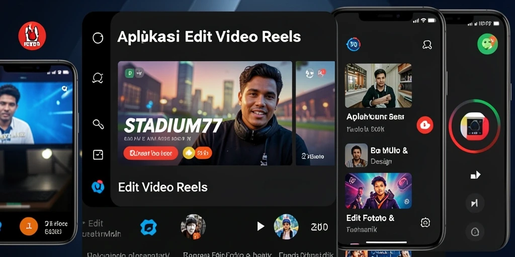 Antarmuka aplikasi STADIUM77 yang user-friendly untuk Edit Video Reels.