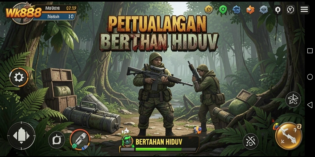 Antarmuka game Bertahan Hidup yang menarik dan interaktif.