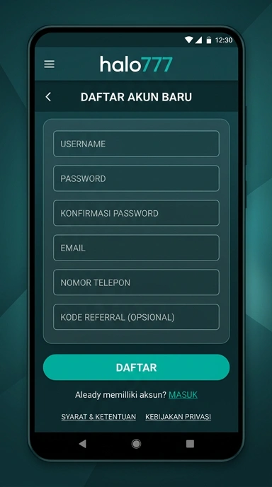 Cara Mudah Buat Akun Baru halo777 untuk Android